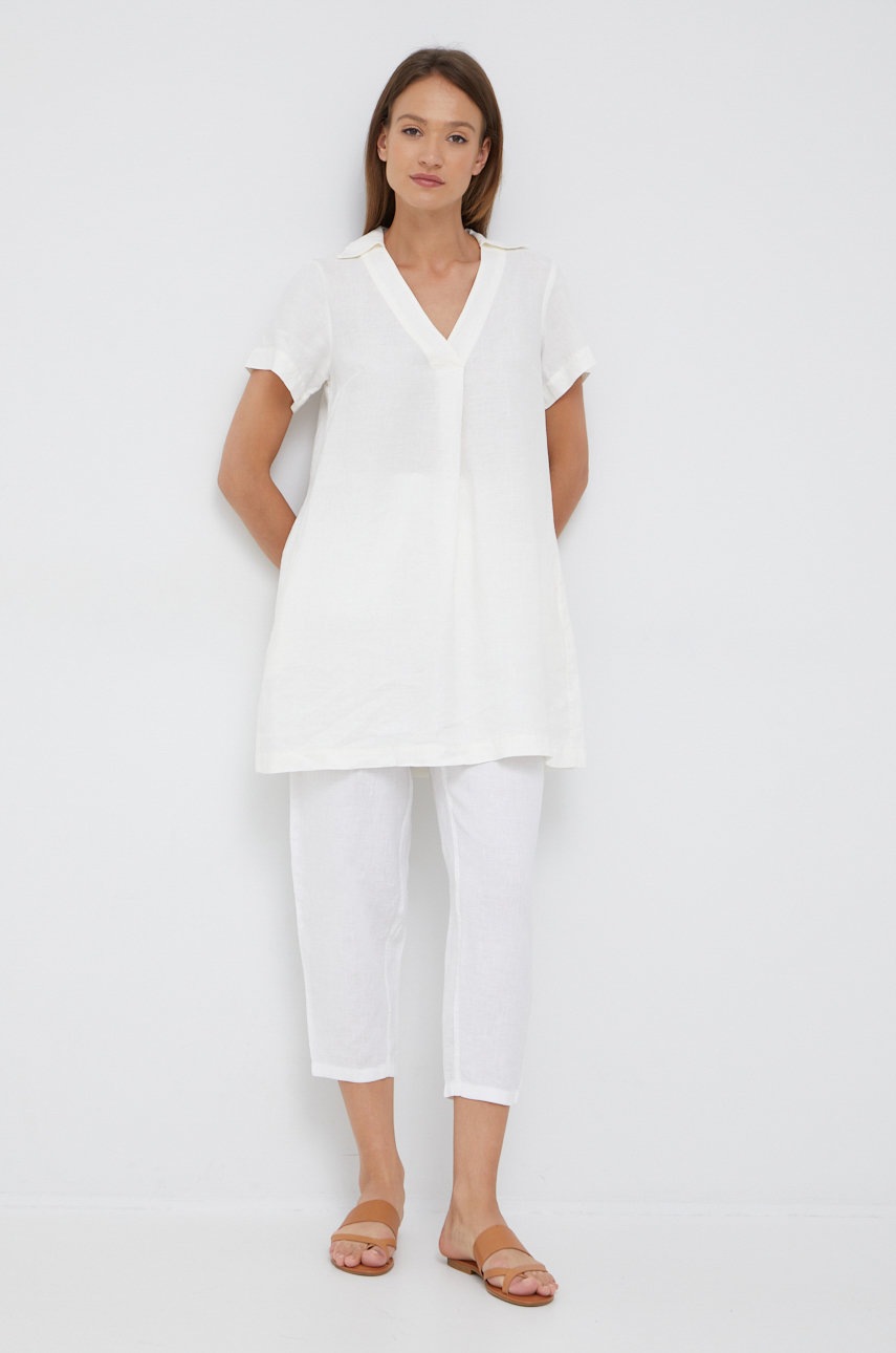 

Льняное платье Sisley цвет бежевый mini oversize