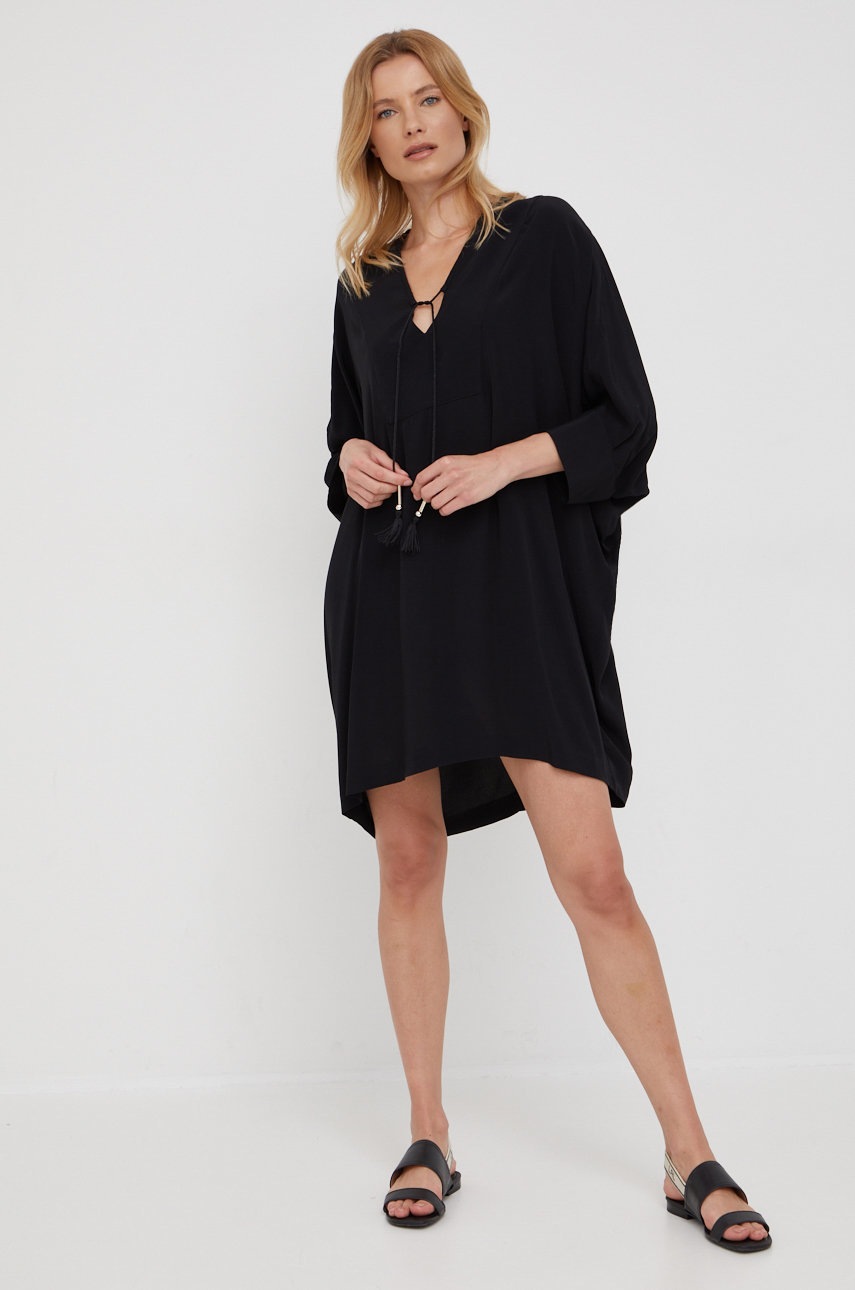 

Сукня Sisley колір чорний mini oversize