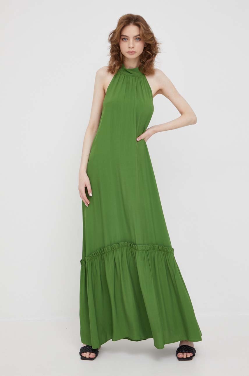 

Платье Sisley цвет зелёный maxi расклешённая