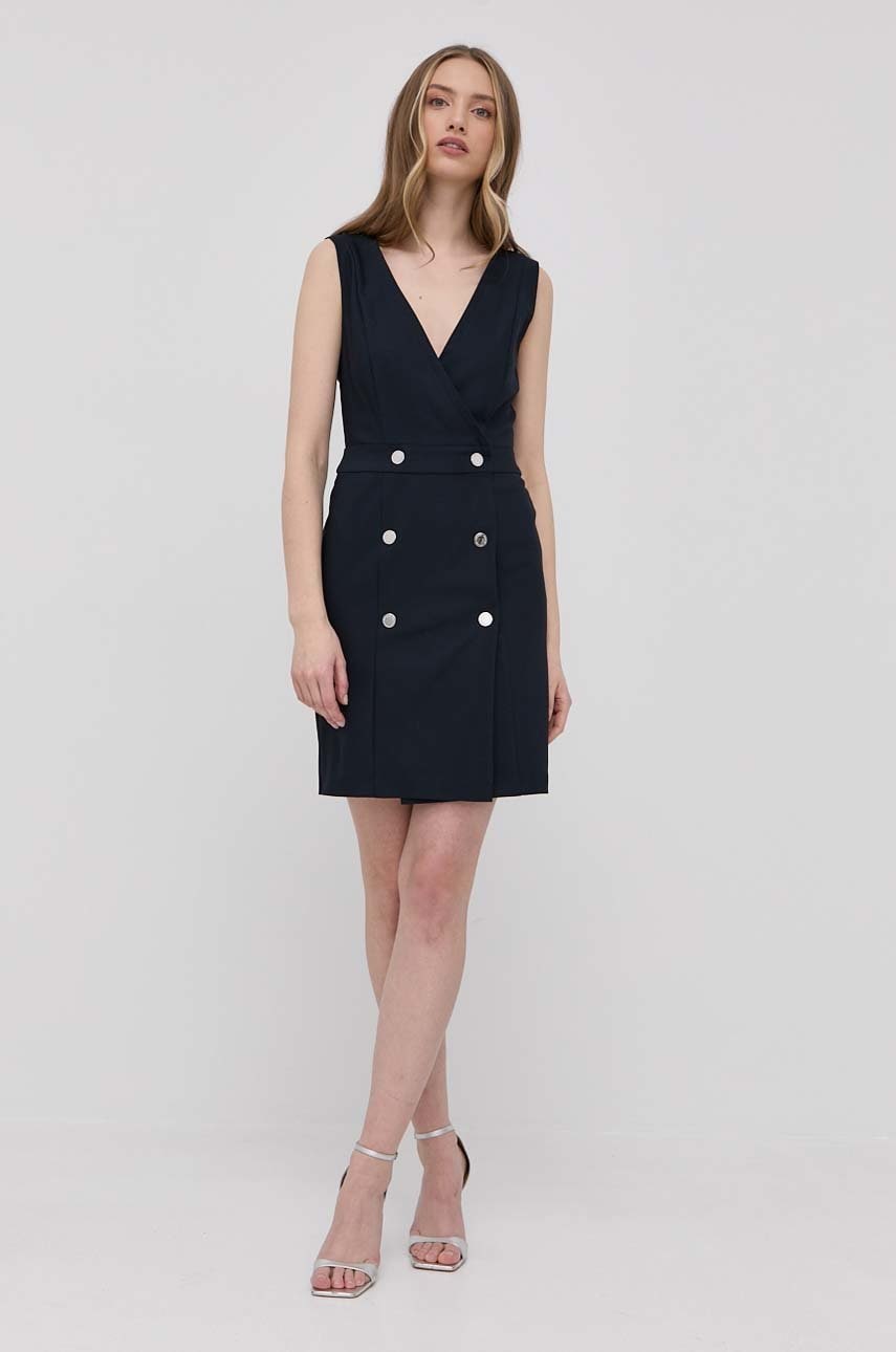 Morgan rochie culoarea albastru marin, mini, mulata