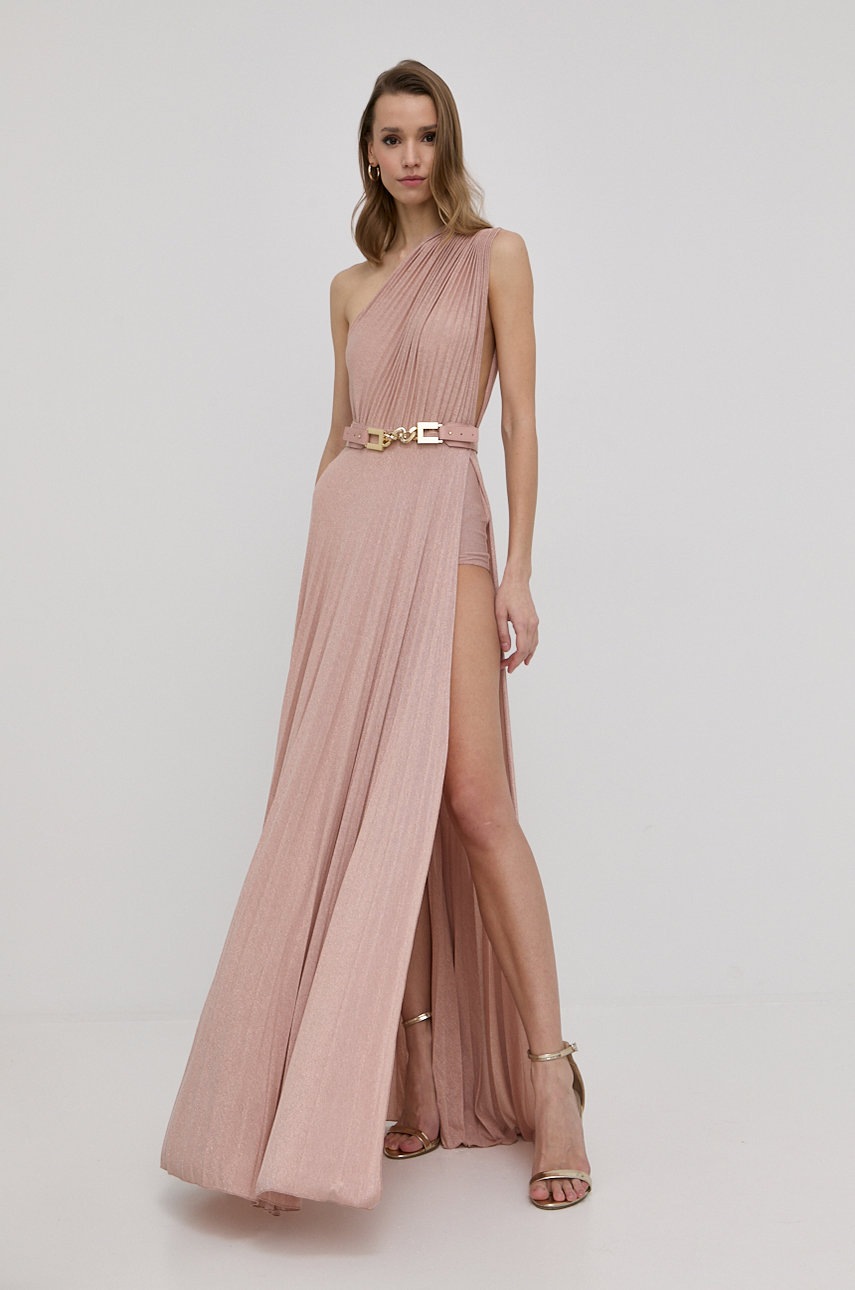 

Сукня Elisabetta Franchi колір рожевий maxi розкльошена