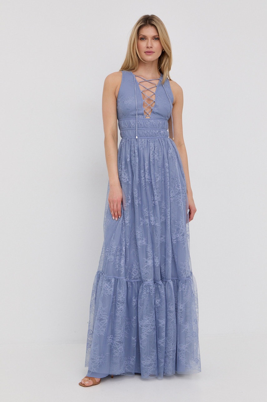 

Платье Elisabetta Franchi цвет фиолетовый maxi расклешённая