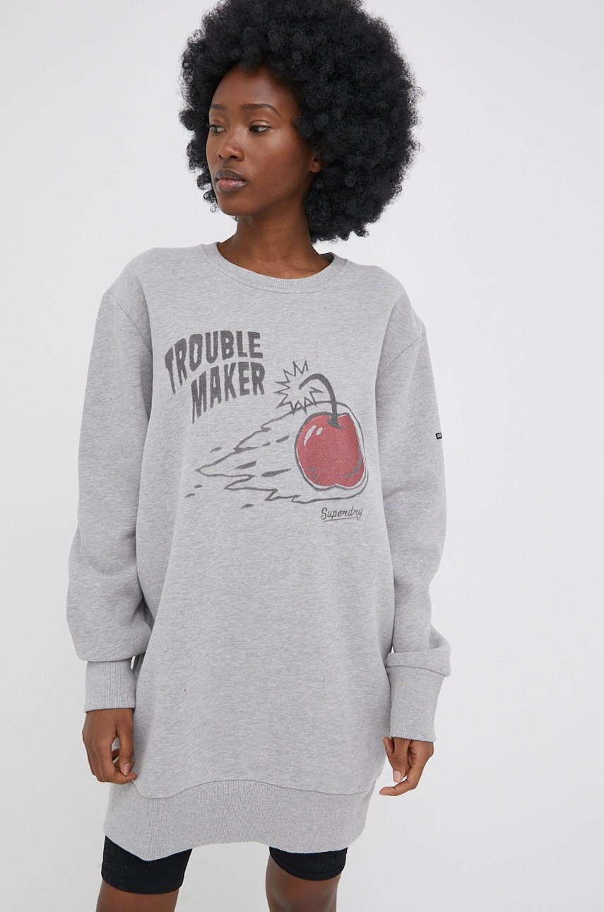 

Платье Superdry цвет серый mini прямая
