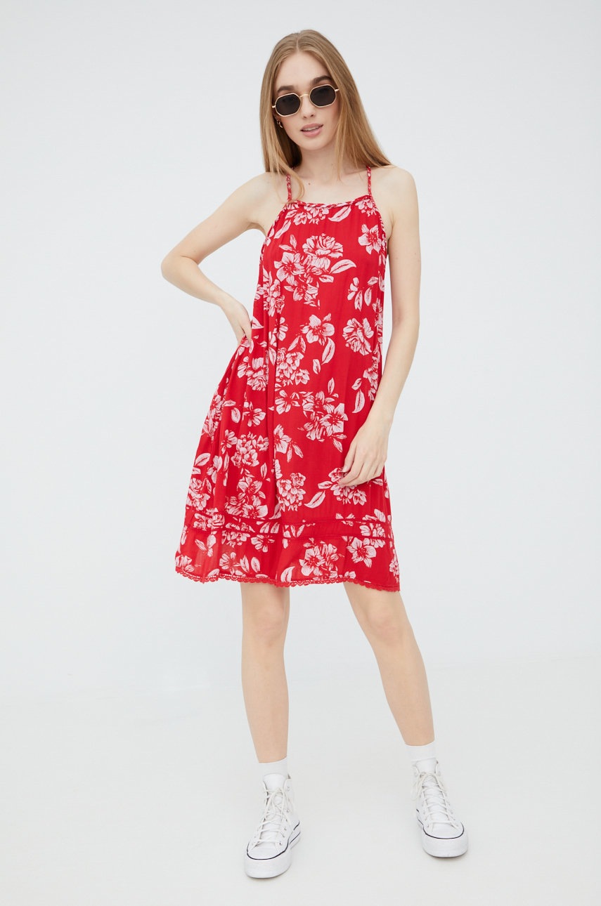 

Сукня Superdry колір червоний mini розкльошена