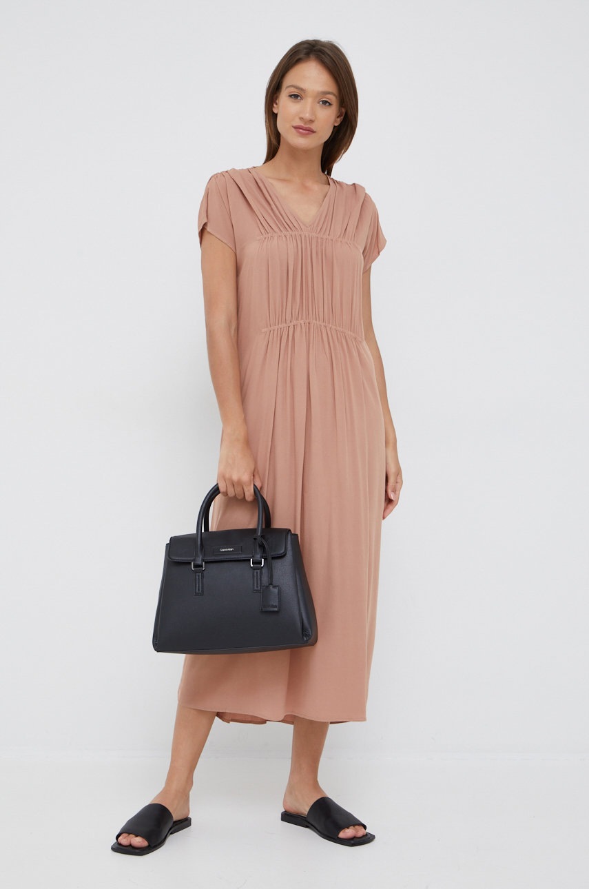 

Сукня Dkny колір коричневий maxi пряма