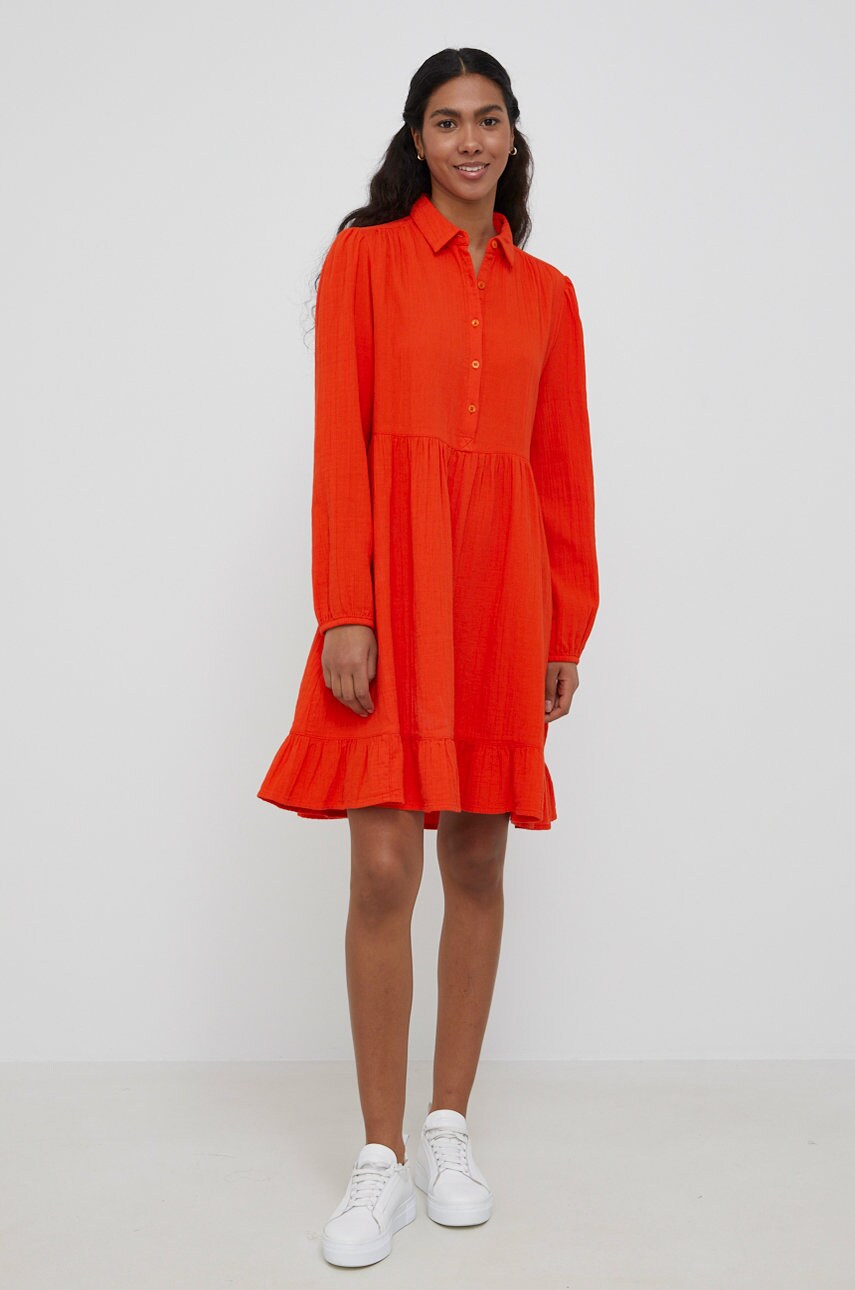 

Бавовняна сукня United Colors of Benetton колір помаранчевий mini розкльошена