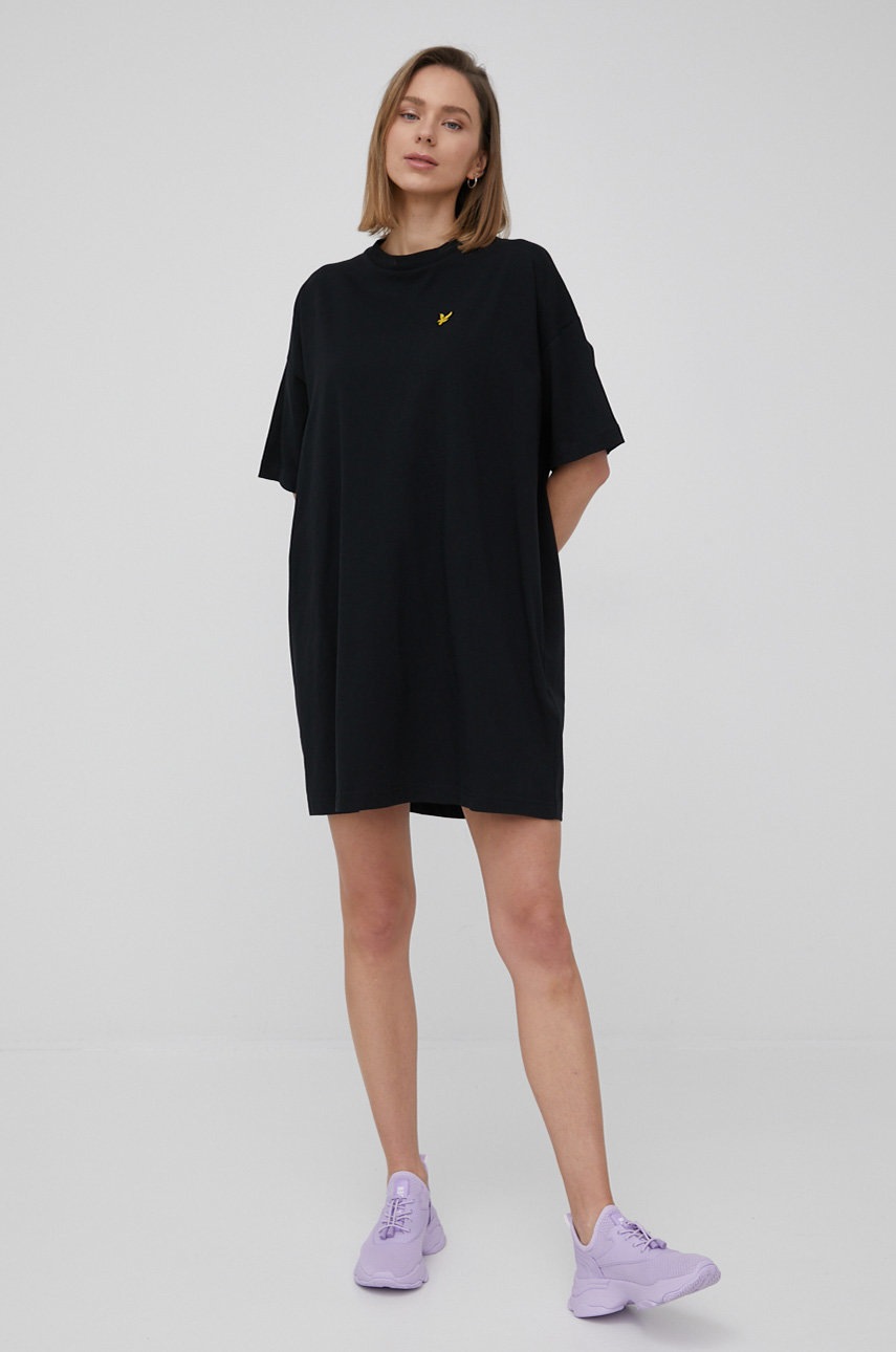 

Хлопковое платье Lyle & Scott цвет чёрный mini oversize