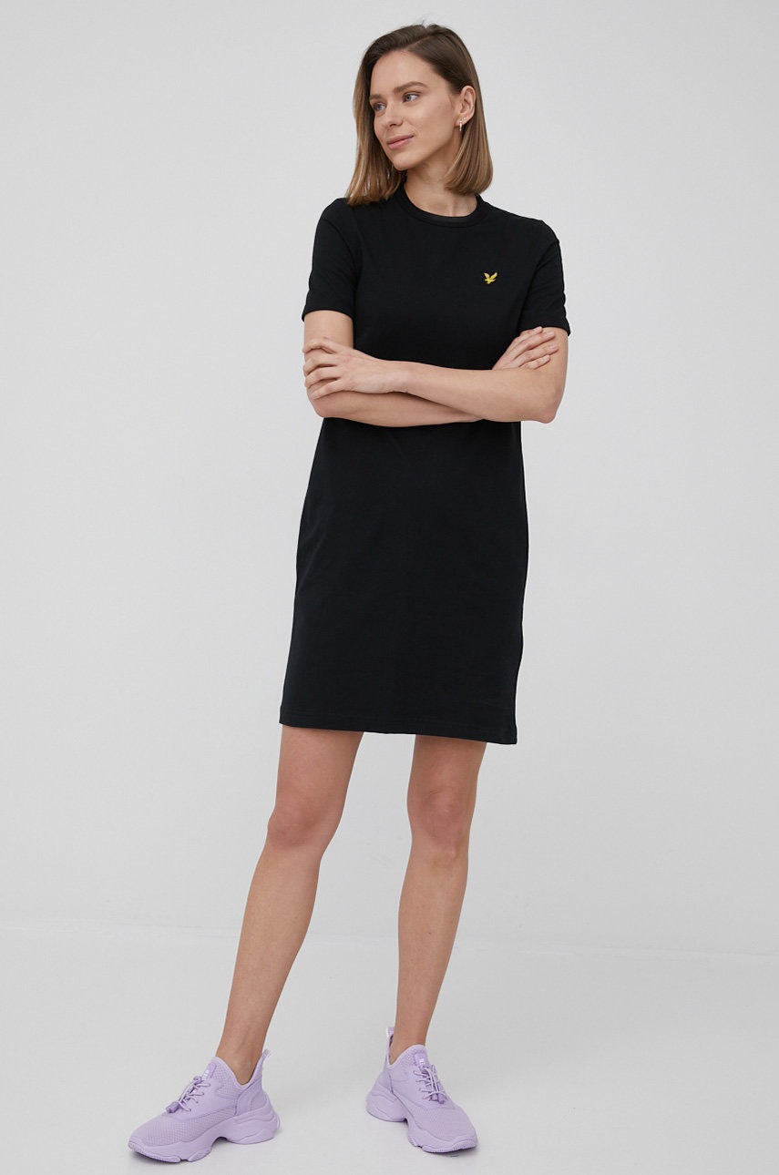 

Бавовняна сукня Lyle & Scott колір чорний mini пряма