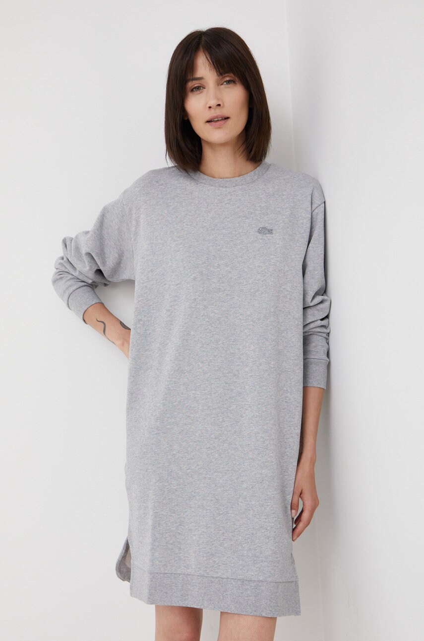 Lacoste rochie culoarea gri, mini, drept