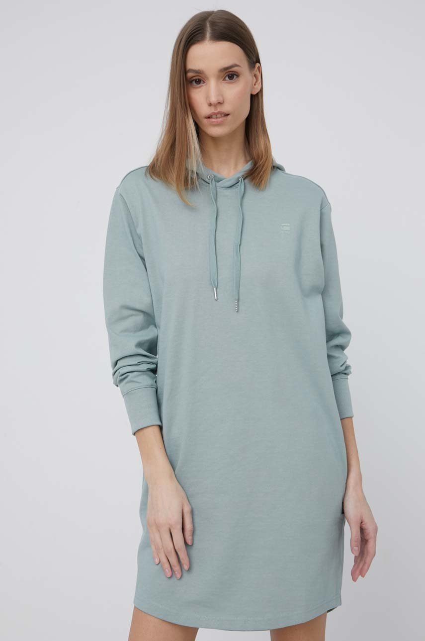 

Хлопковое платье G-Star Raw цвет зелёный mini oversize