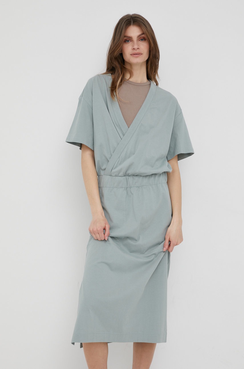 

Хлопковое платье G-Star Raw цвет зелёный maxi oversize