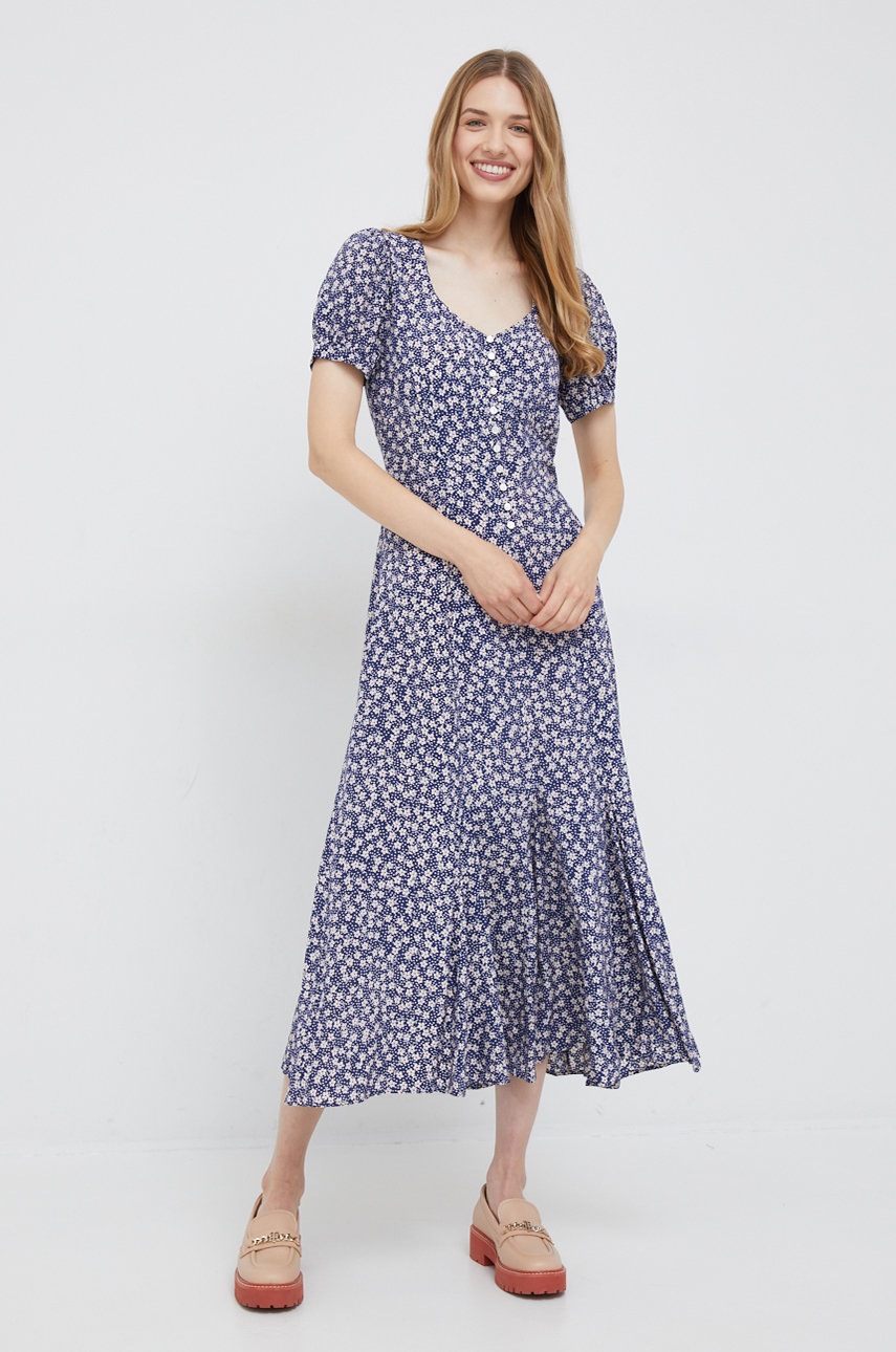 

Сукня Polo Ralph Lauren колір синій maxi розкльошена