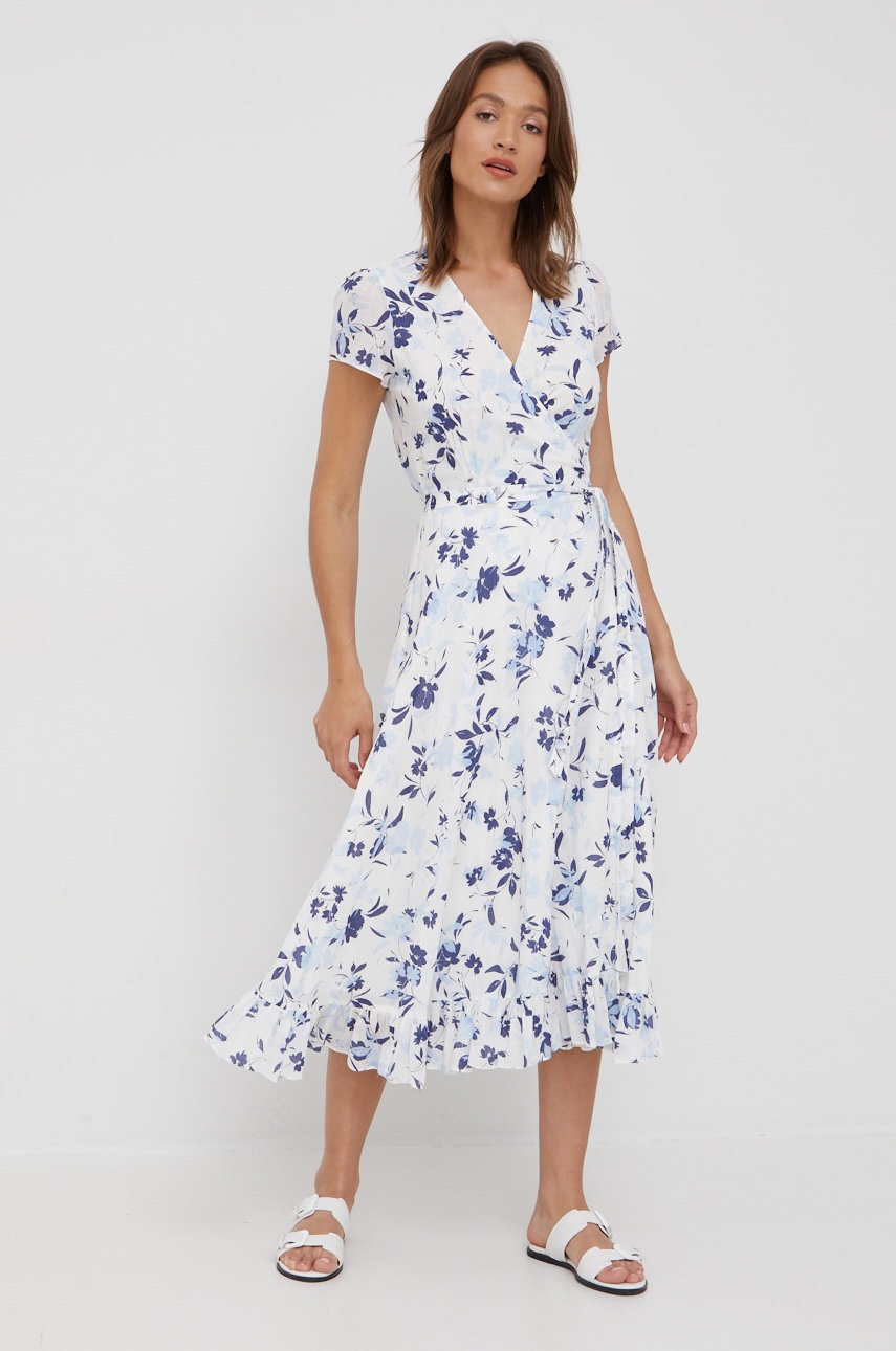 

Хлопковое платье Polo Ralph Lauren midi расклешённая