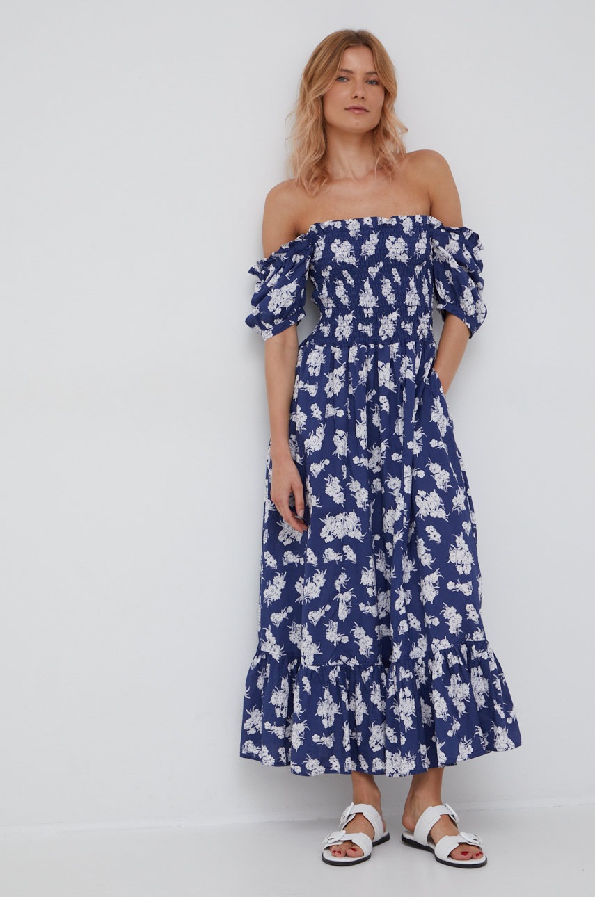 

Хлопковое платье Polo Ralph Lauren maxi расклешённая