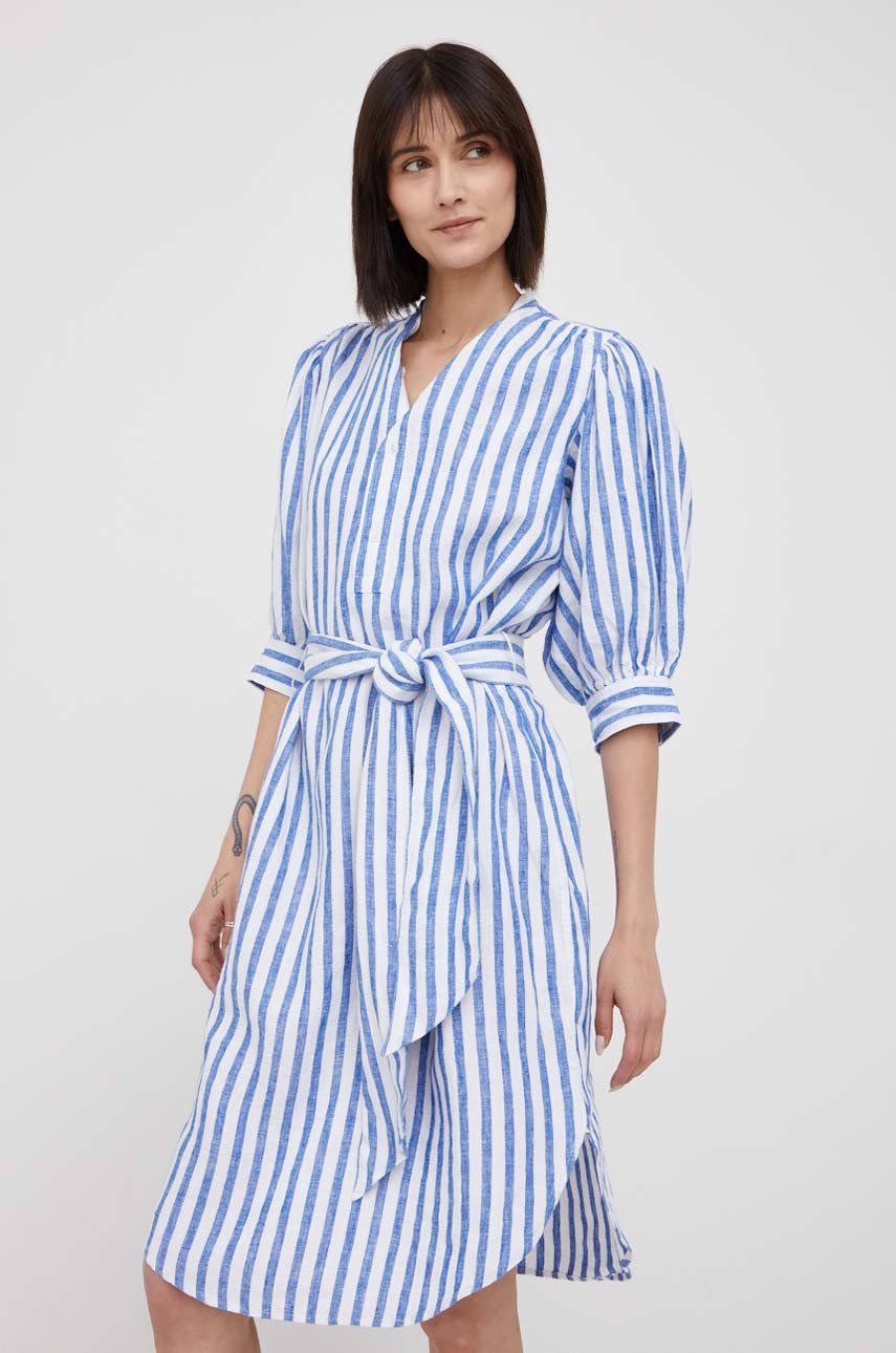 

Льняна сукня Polo Ralph Lauren колір білий mini пряма