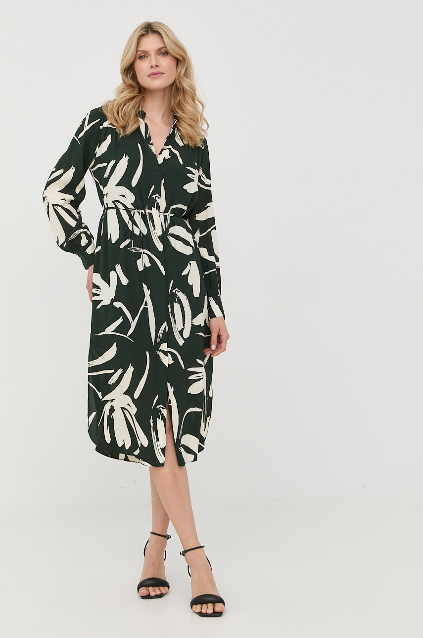 

Платье BOSS цвет зелёный midi oversize