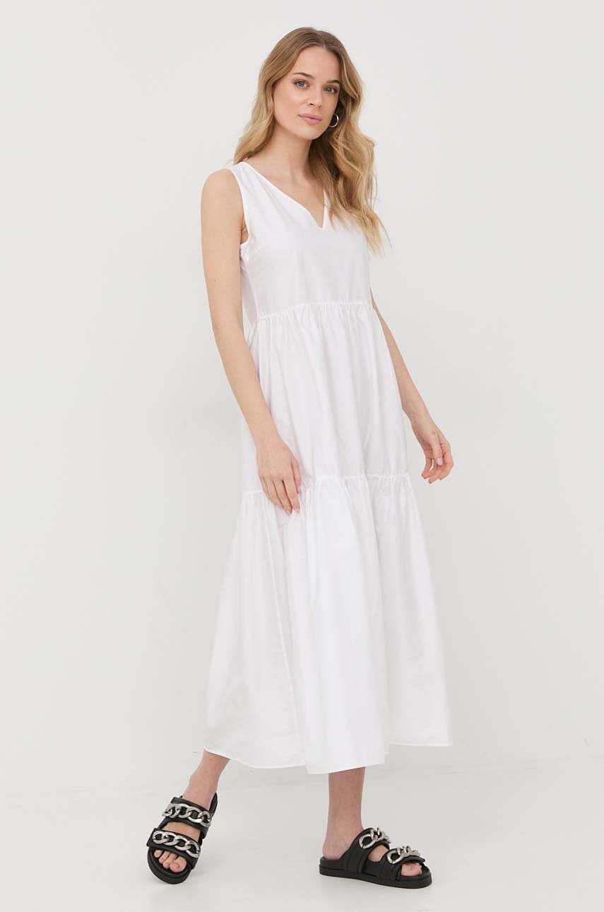 

Платье BOSS цвет белый maxi oversize