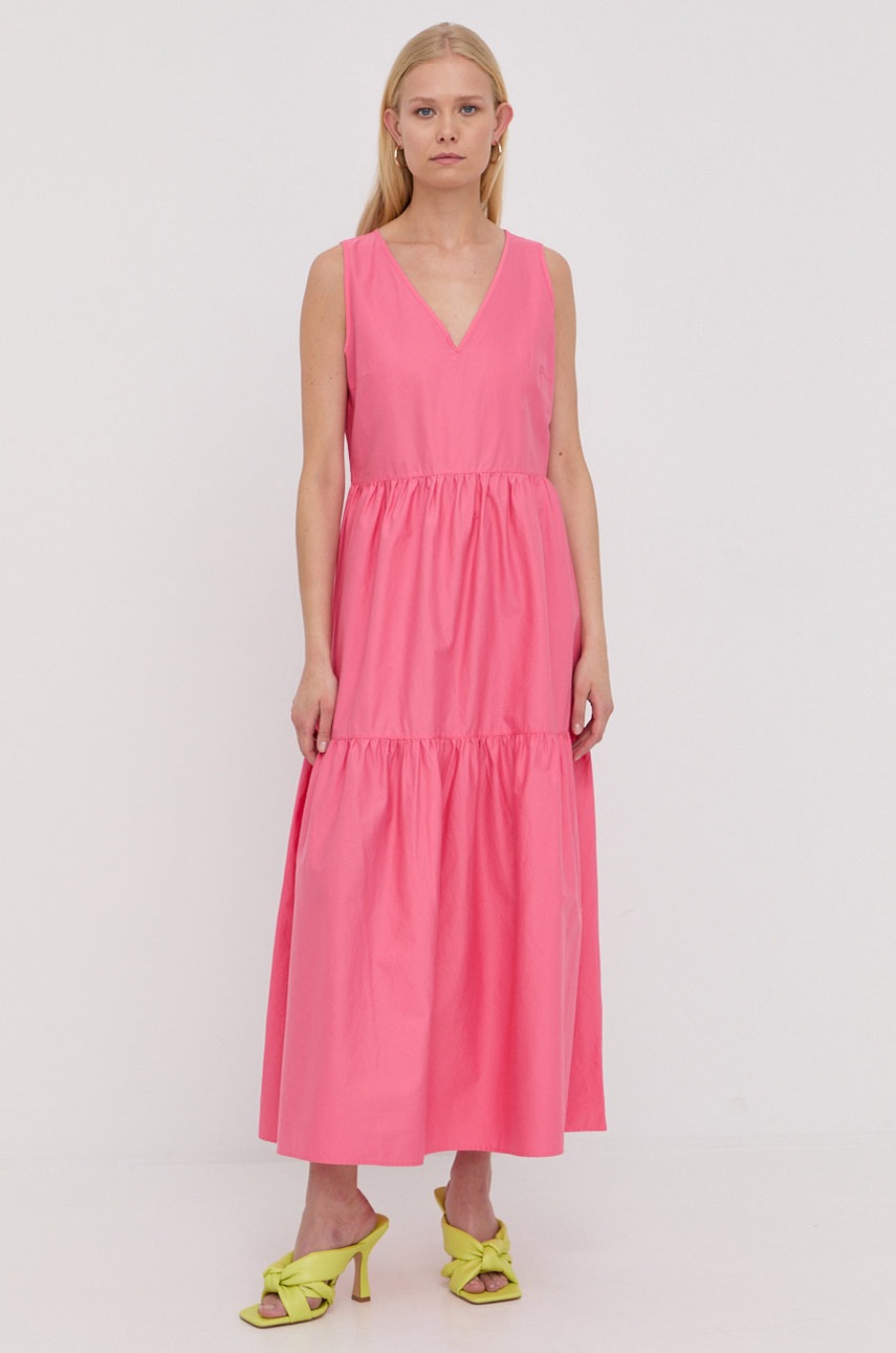 

Сукня BOSS колір рожевий maxi oversize