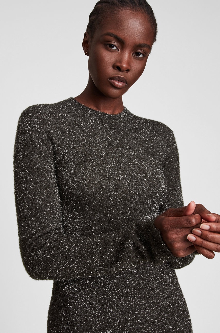 

Платье AllSaints цвет серый mini облигающая