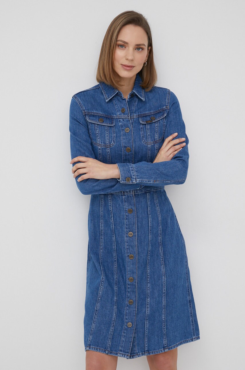 Lee rochie jeans mini, drept