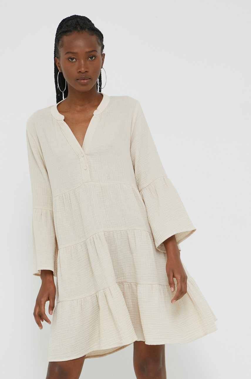 

Бавовняна сукня JDY колір бежевий mini oversize