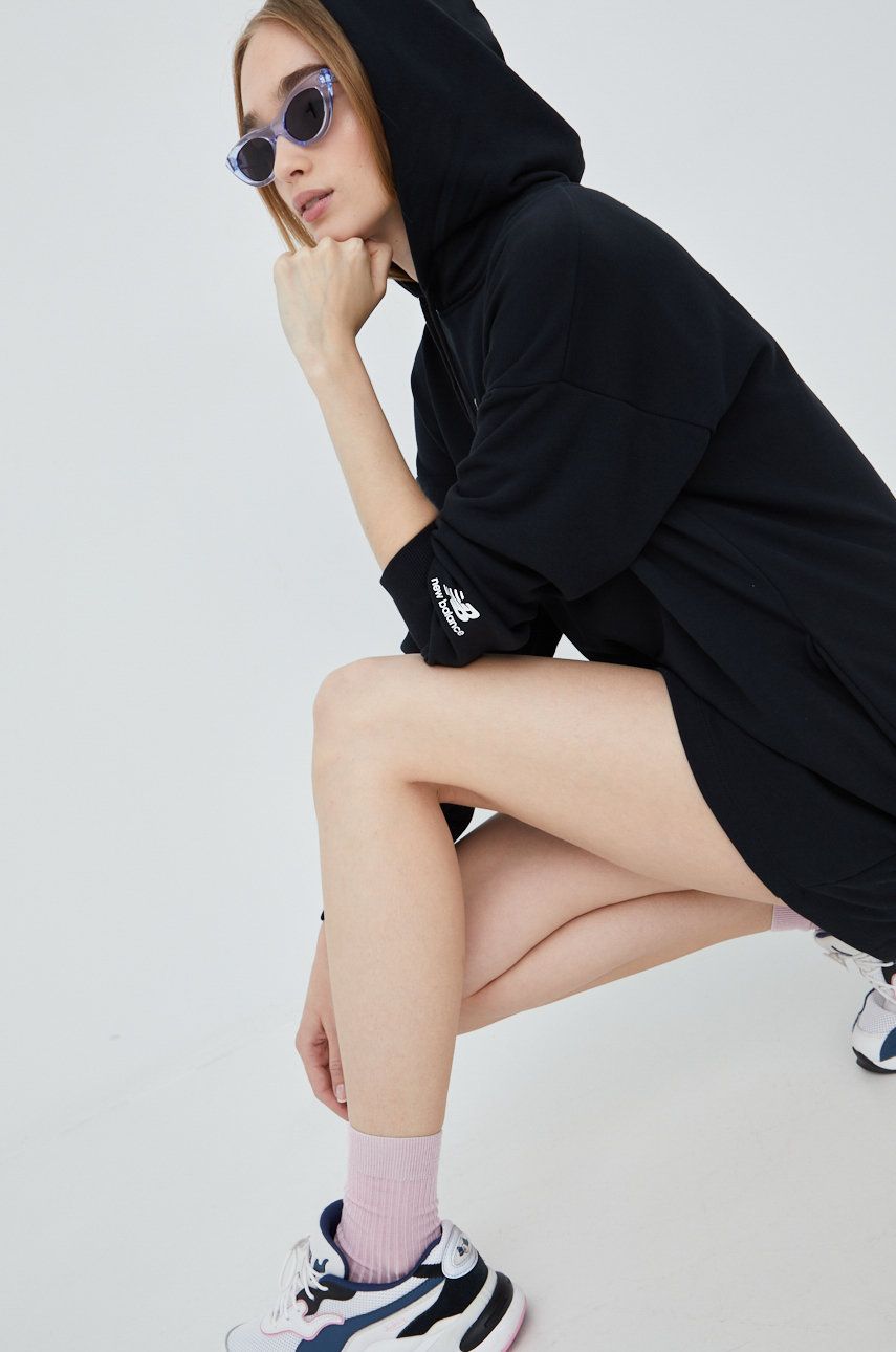 New Balance rochie WD21501BK culoarea negru, mini, oversize answear imagine noua