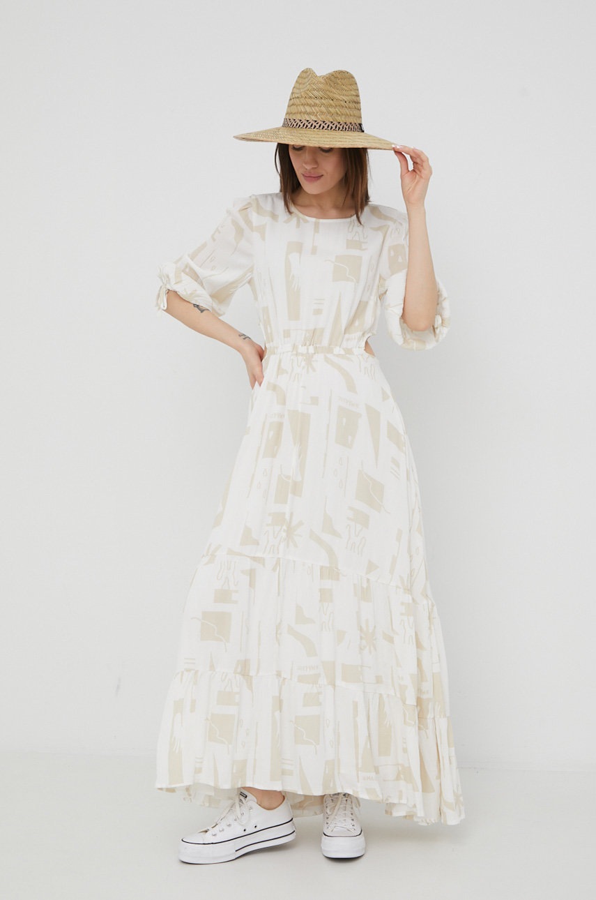 

Сукня Billabong Billabong X Madi колір бежевий maxi розкльошена