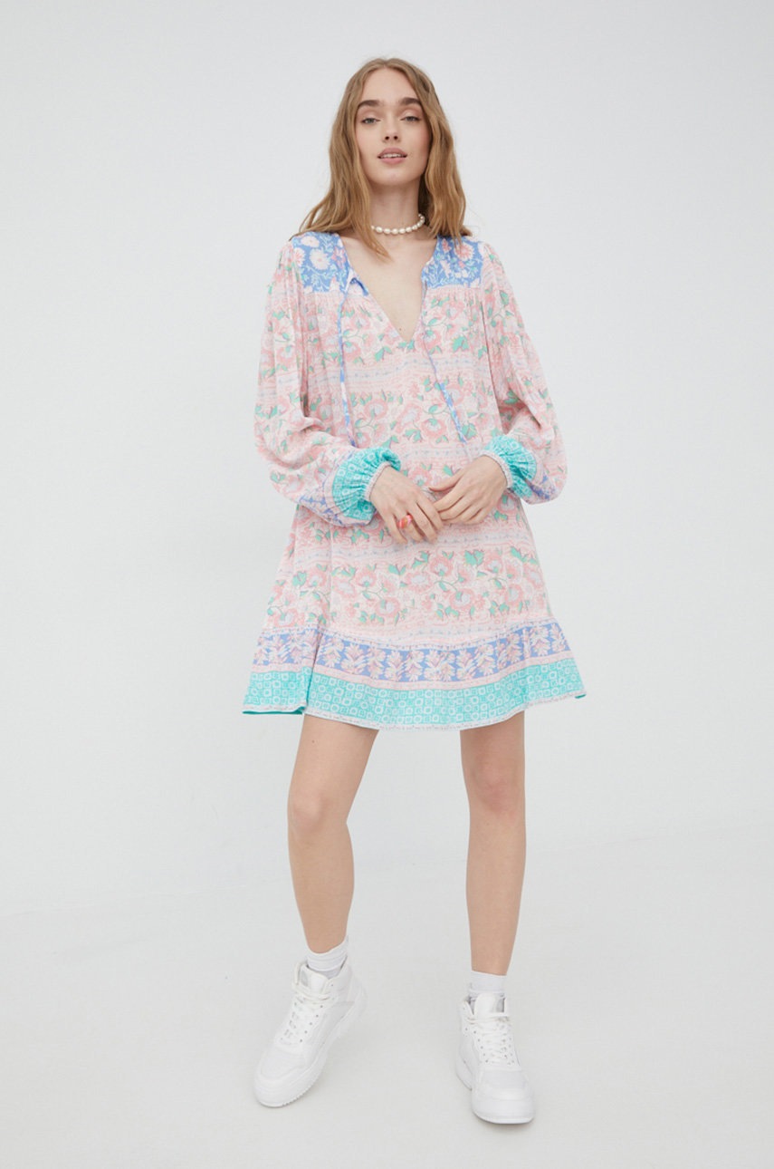 

Сукня Billabong Billabong X Hippie колір рожевий mini розкльошена