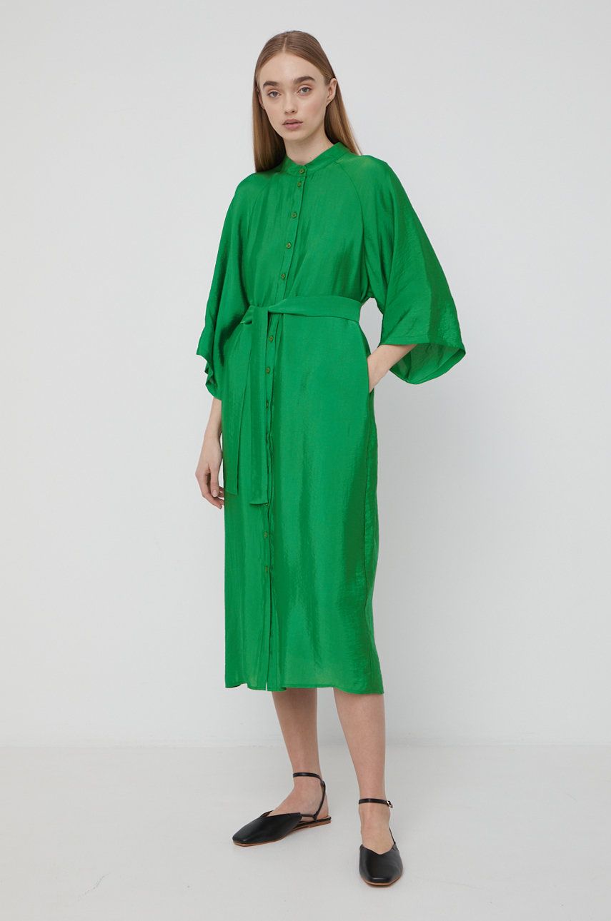 Gestuz rochie culoarea verde, midi, oversize Femei 2023-09-25
