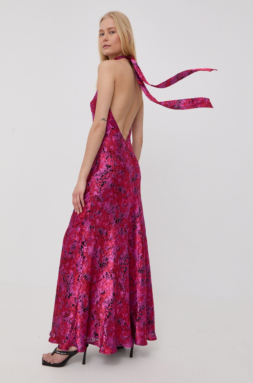 Gestuz rochie din matase maxi, evazati