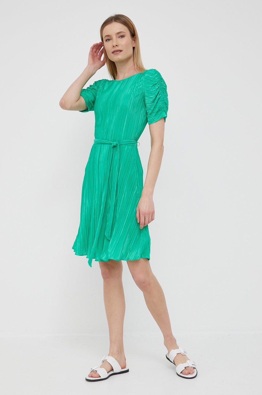 

Платье Dkny цвет зелёный mini расклешённая