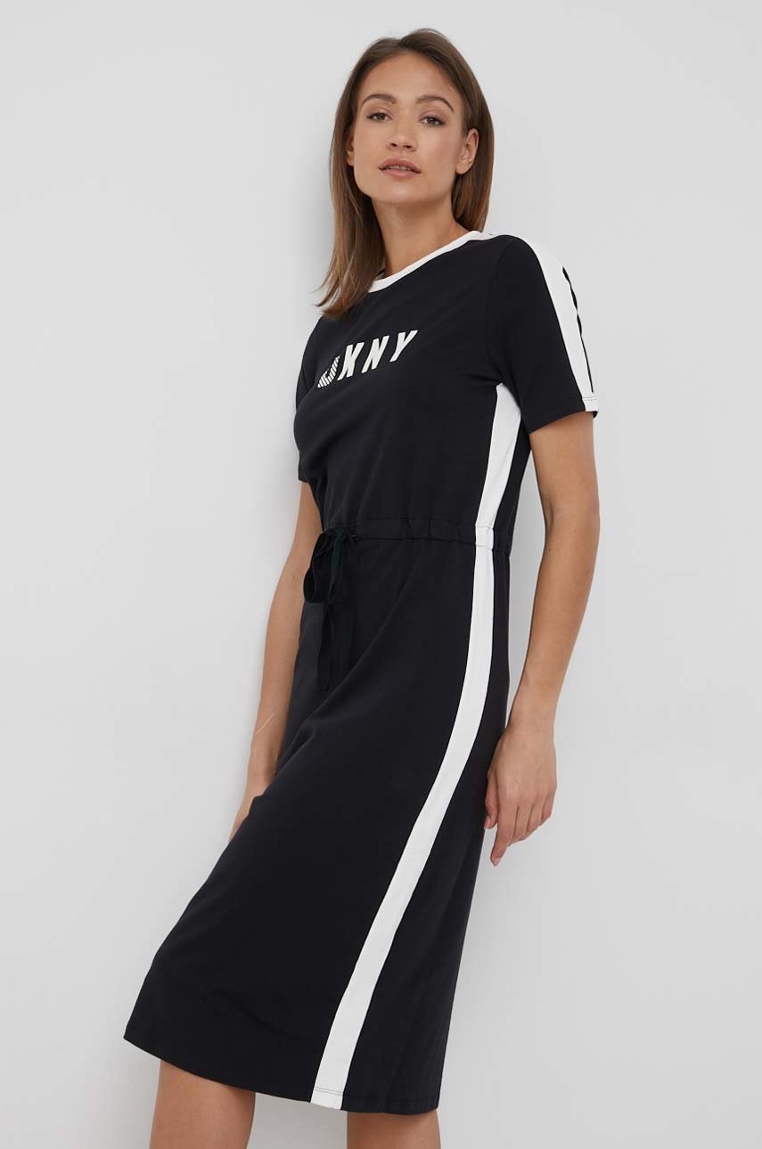 

Платье Dkny цвет чёрный midi прямая