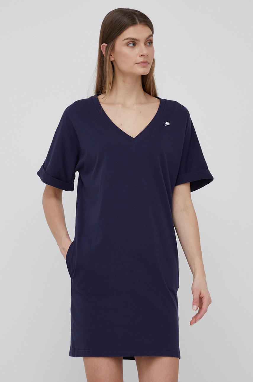 

Бавовняна сукня G-Star Raw колір синій mini oversize