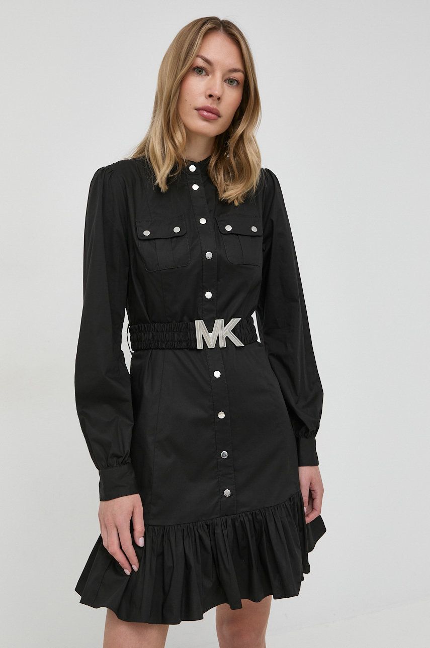 Šaty - Šaty MICHAEL Michael Kors čierna farba, mini, áčkový strih