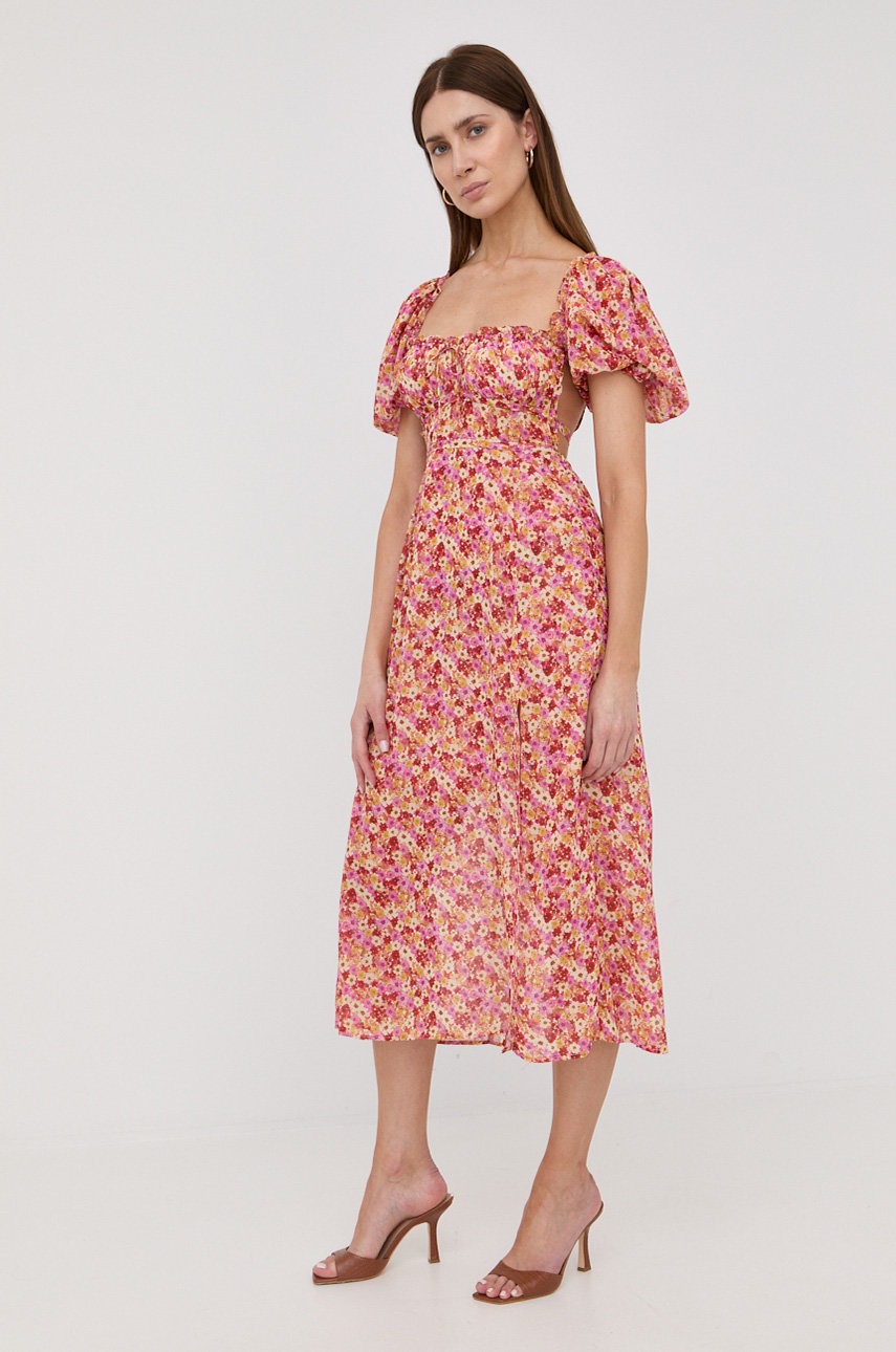 

Сукня For Love & Lemons колір червоний midi розкльошена
