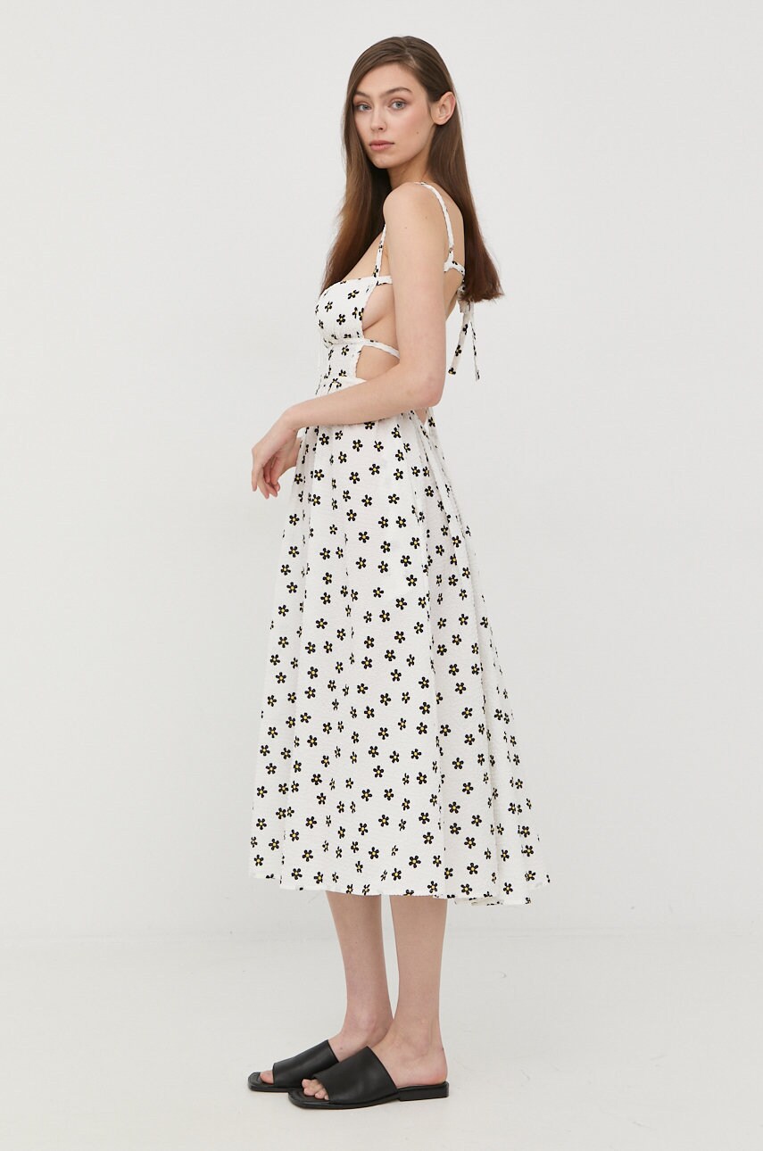 Сукня For Love & Lemons колір білий midi розкльошена