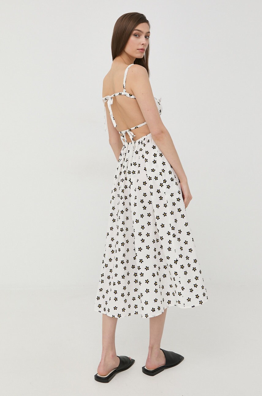 Сукня For Love & Lemons колір білий midi розкльошена