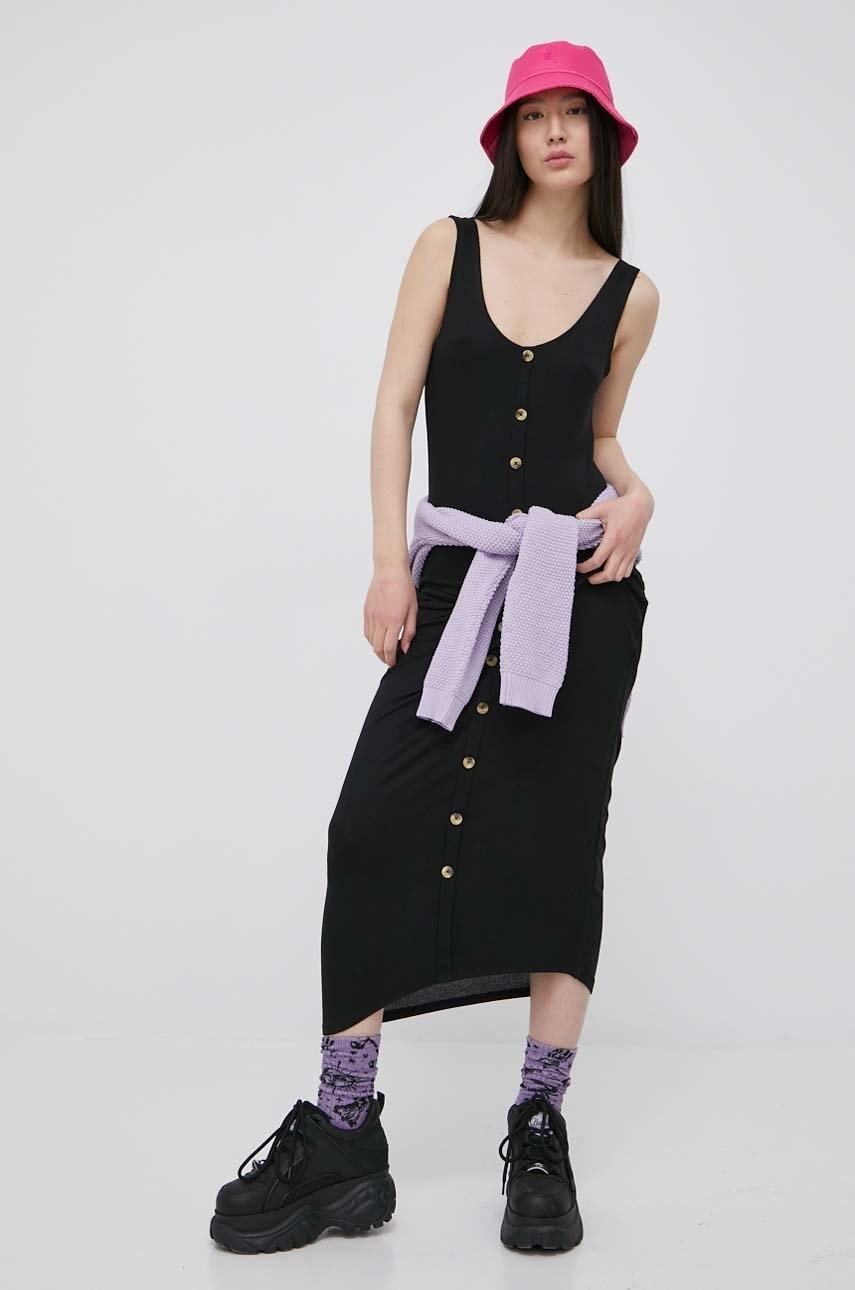 Brave soul rochie culoarea negru, maxi, mulata
