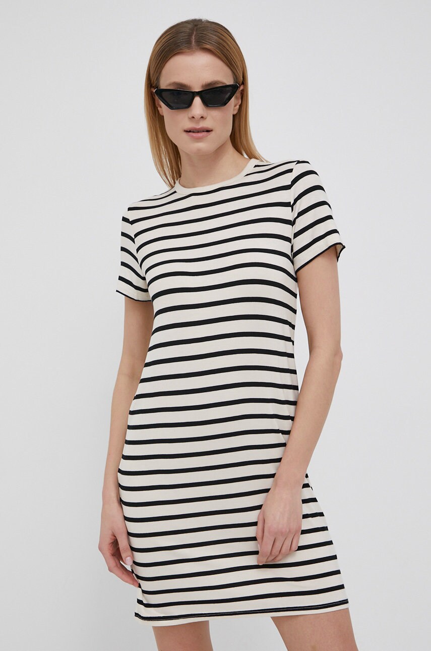 Brave soul rochie culoarea bej, mini, mulata