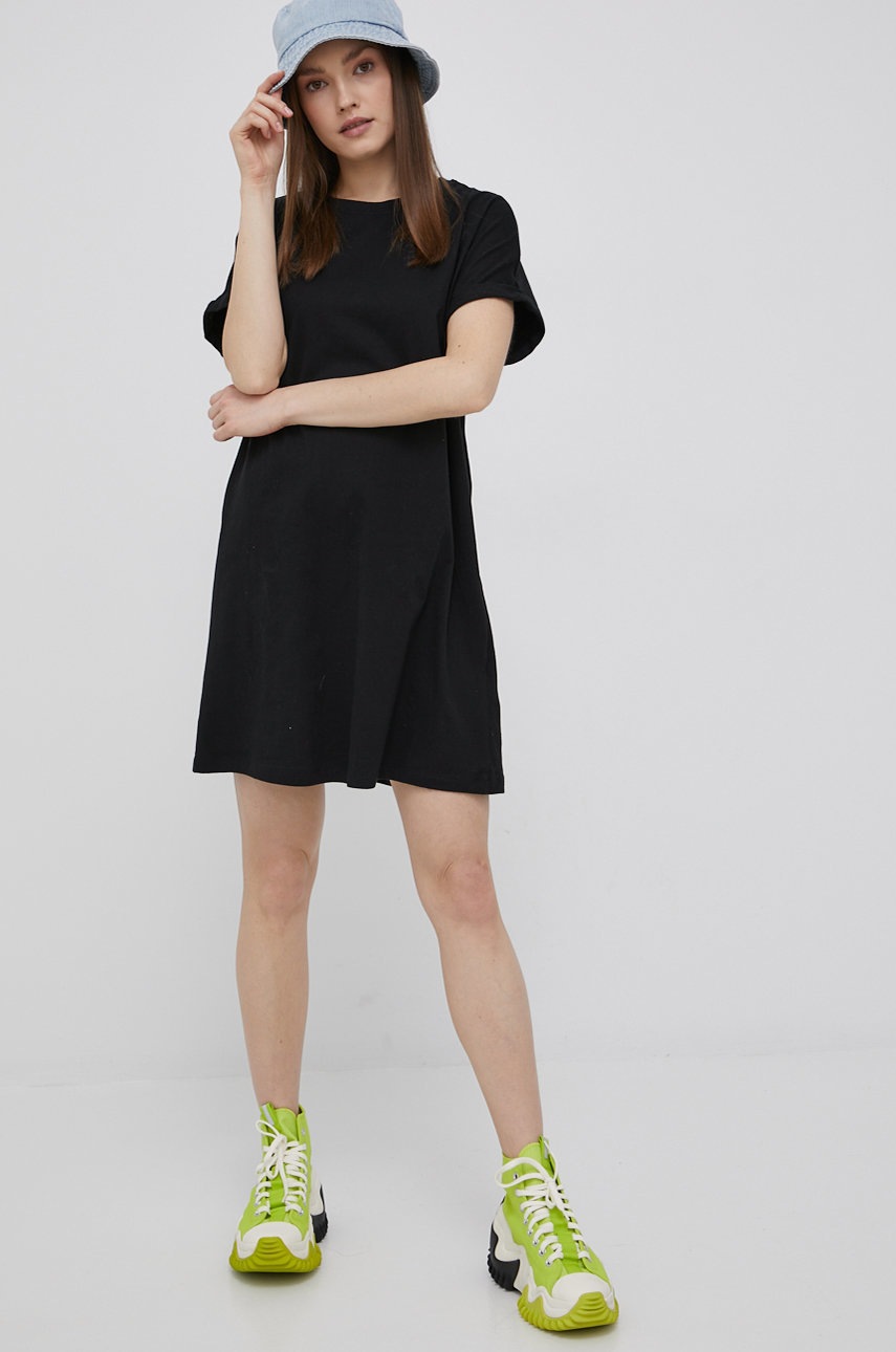 

Бавовняна сукня Brave Soul колір чорний mini oversize