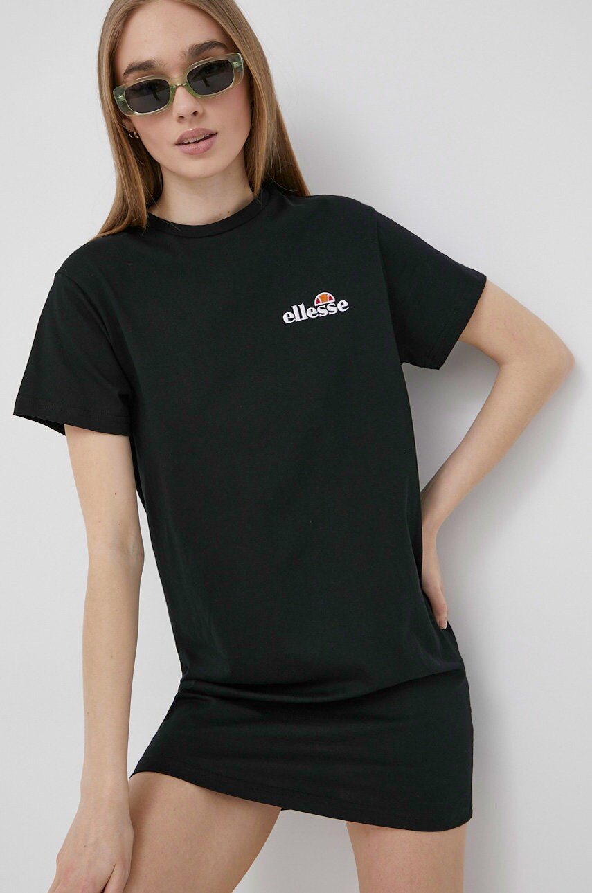 Ellesse rochie din bumbac culoarea negru, mini, drept