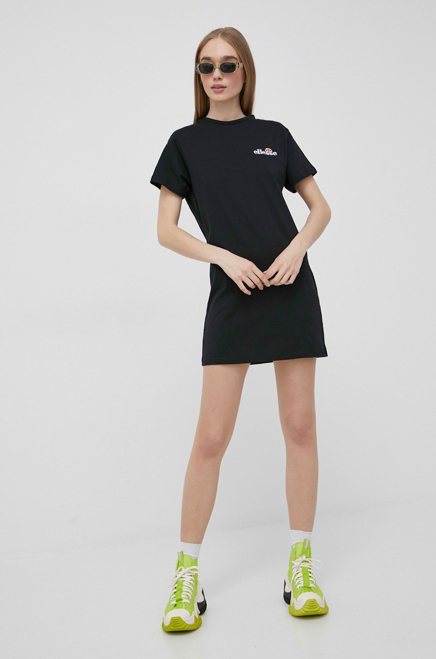 

Бавовняна сукня Ellesse колір чорний mini пряма