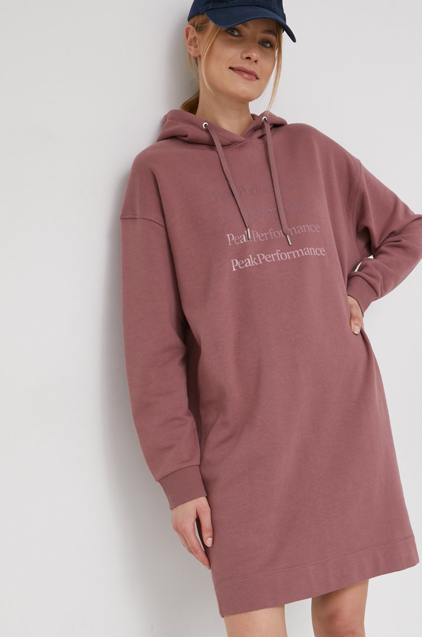 

Платье Peak Performance цвет розовый mini oversize