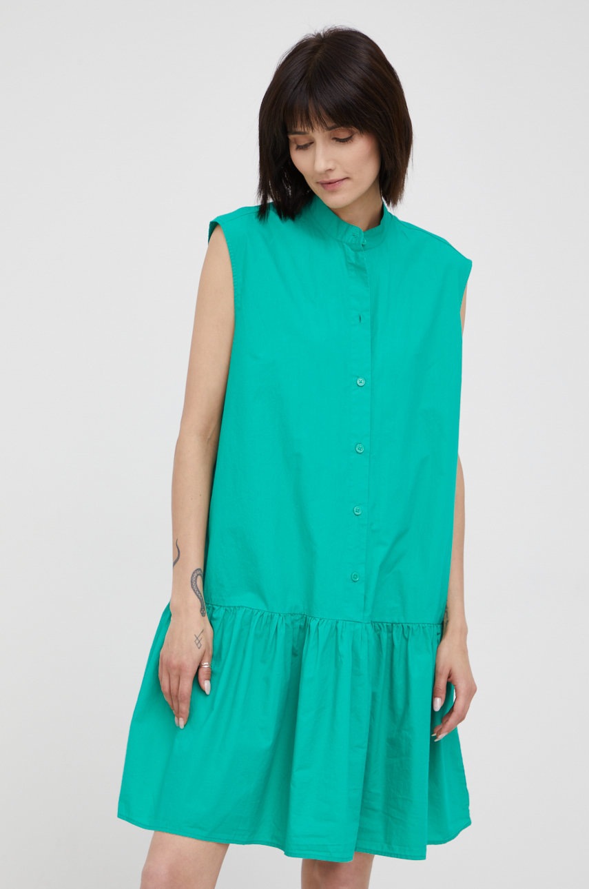 

Бавовняна сукня Marc O'Polo Denim колір зелений mini oversize