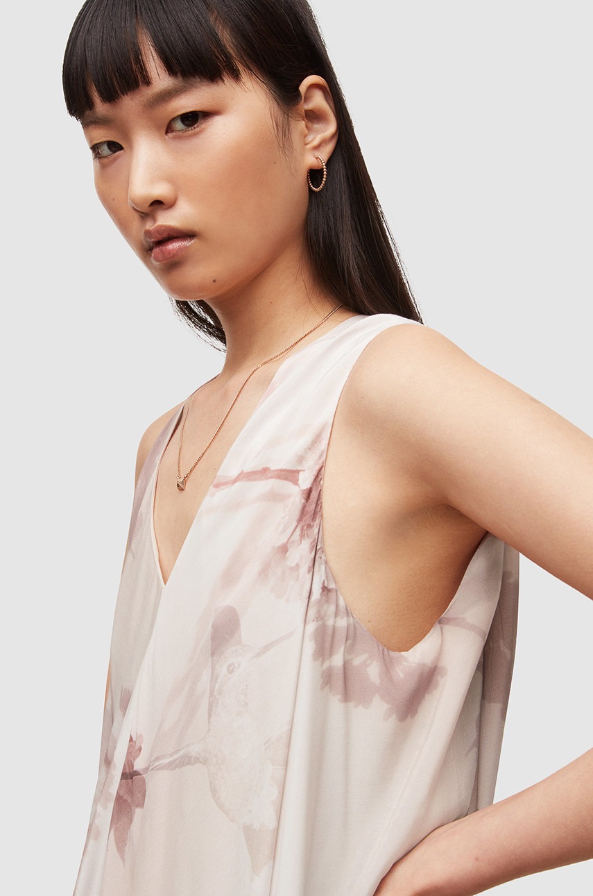 

Платье AllSaints цвет розовый midi oversize
