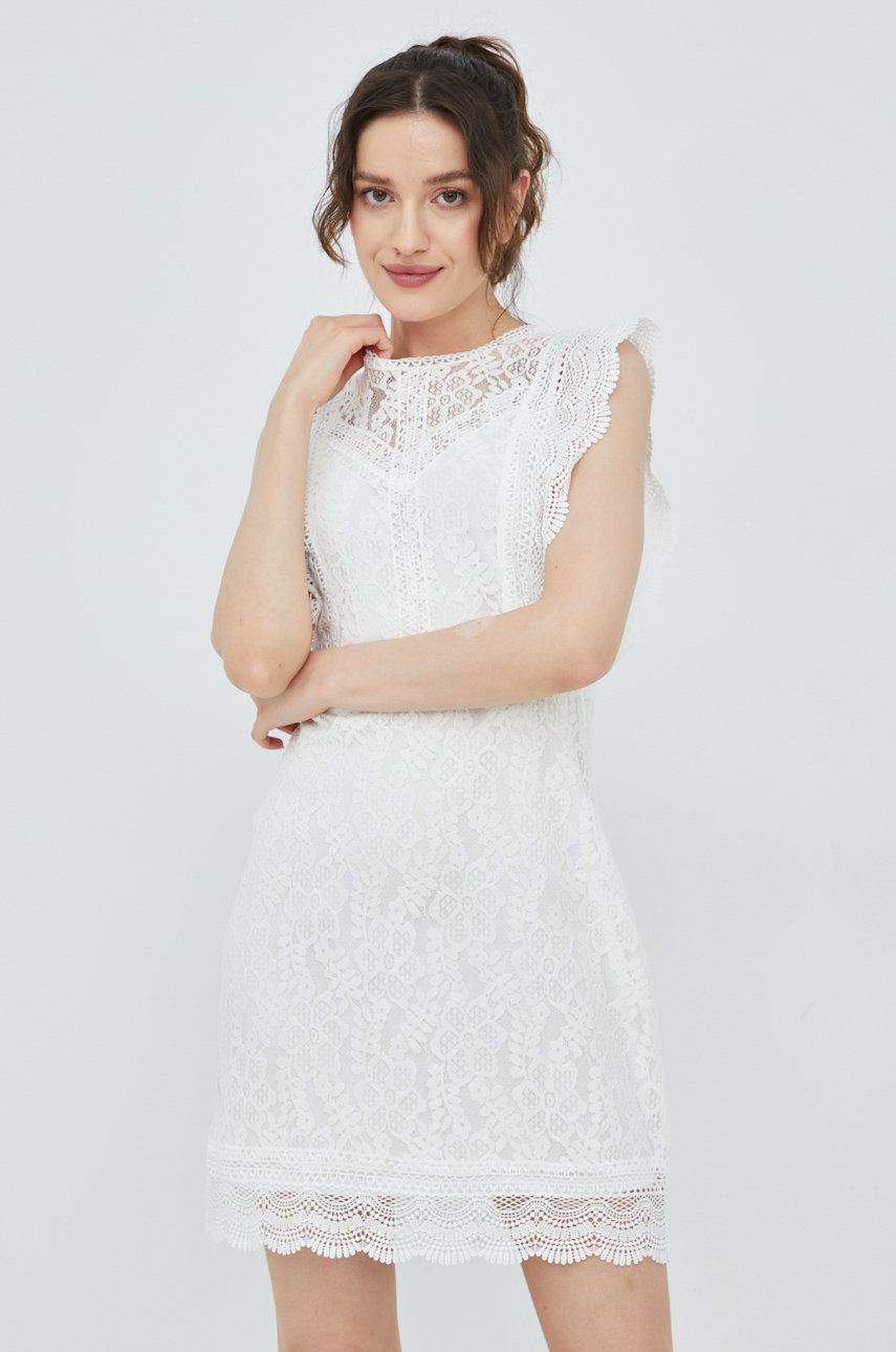 Only sukienka kolor biały mini dopasowana