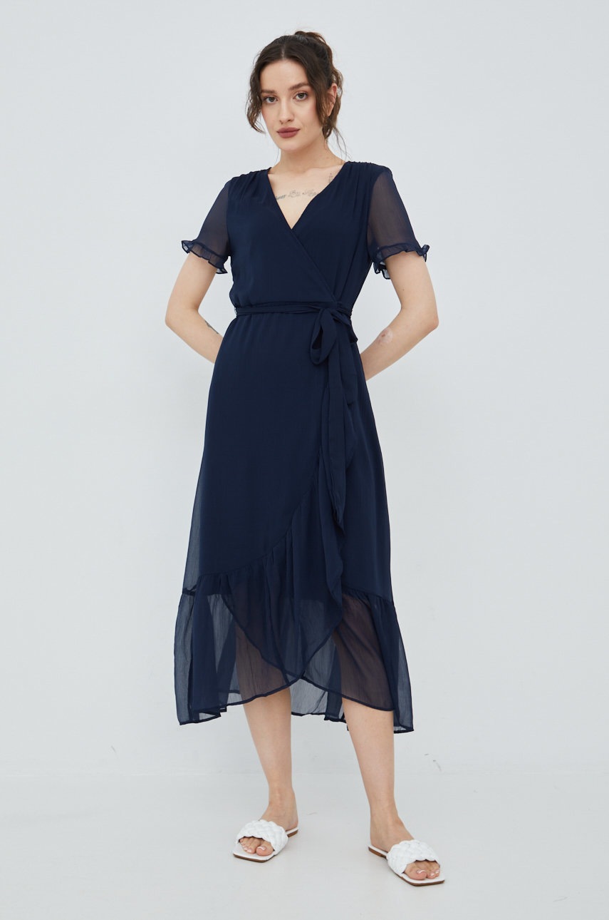 

Платье Vero Moda цвет синий midi расклешённая