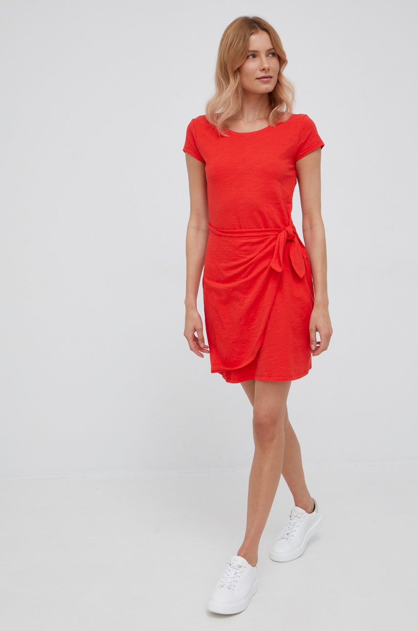 Lauren Ralph Lauren sukienka bawełniana kolor czerwony mini rozkloszowana