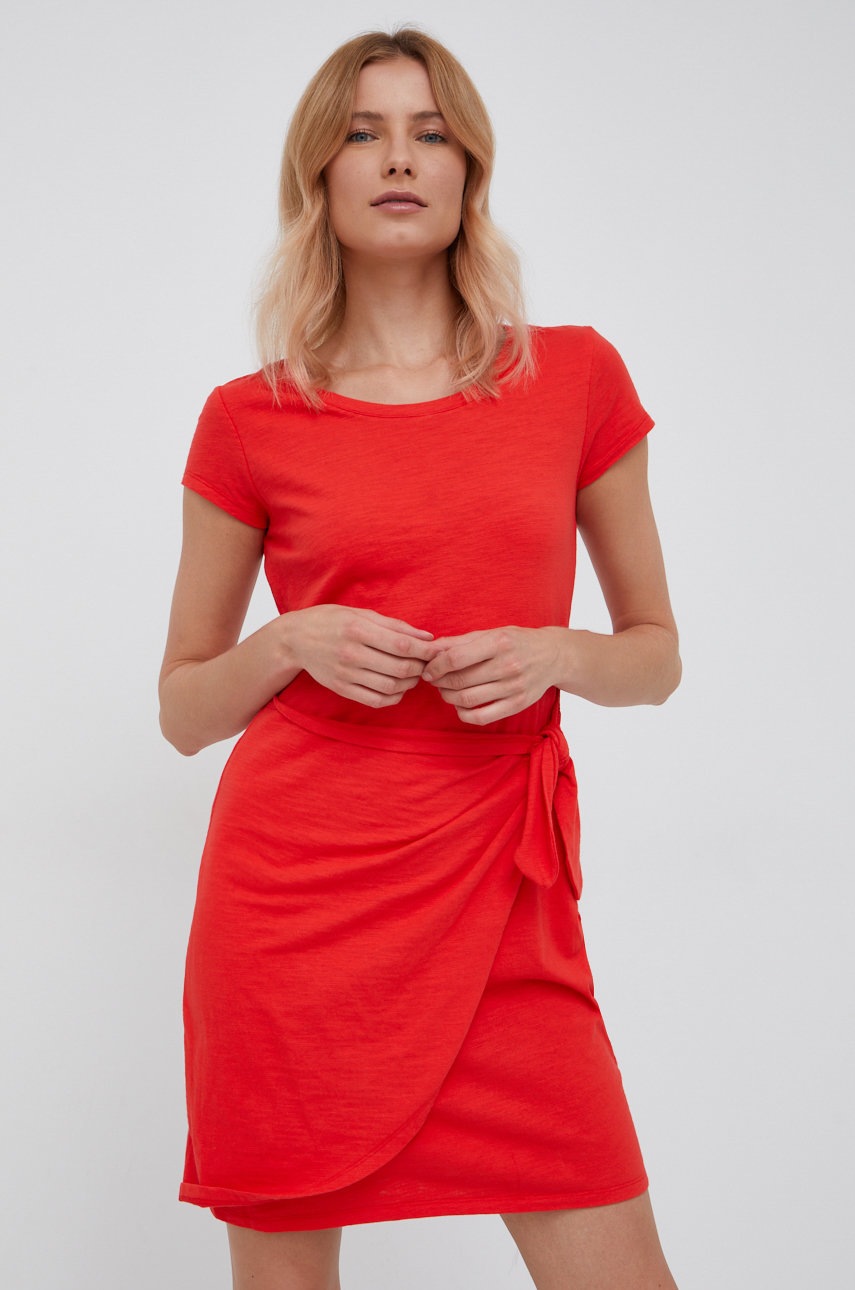 

Хлопковое платье Lauren Ralph Lauren цвет красный mini расклешённая