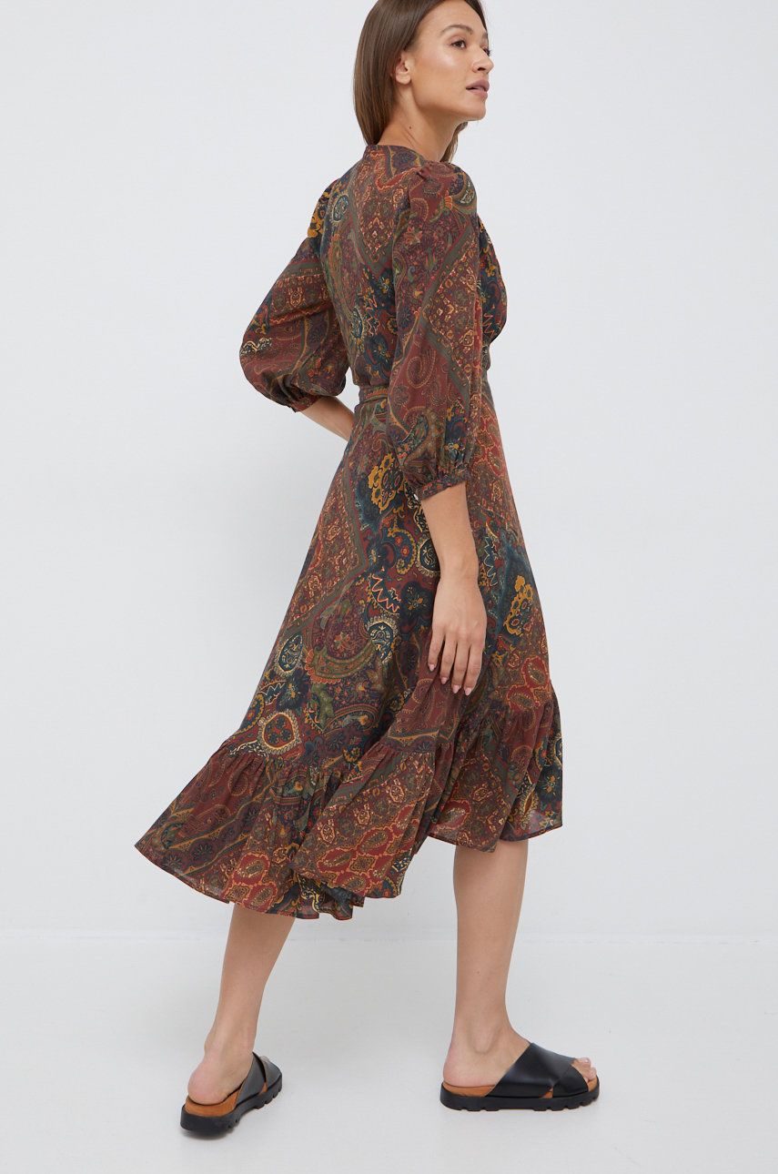 Polo Ralph Lauren sukienka bawełniana 211857038001 midi rozkloszowana